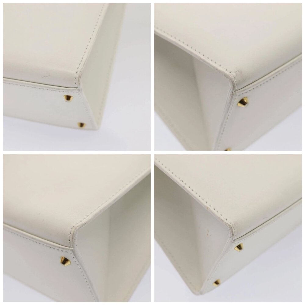 CELINE Shoulder Bag Leather 2way White Auth 83132 - Picture 14 of 16